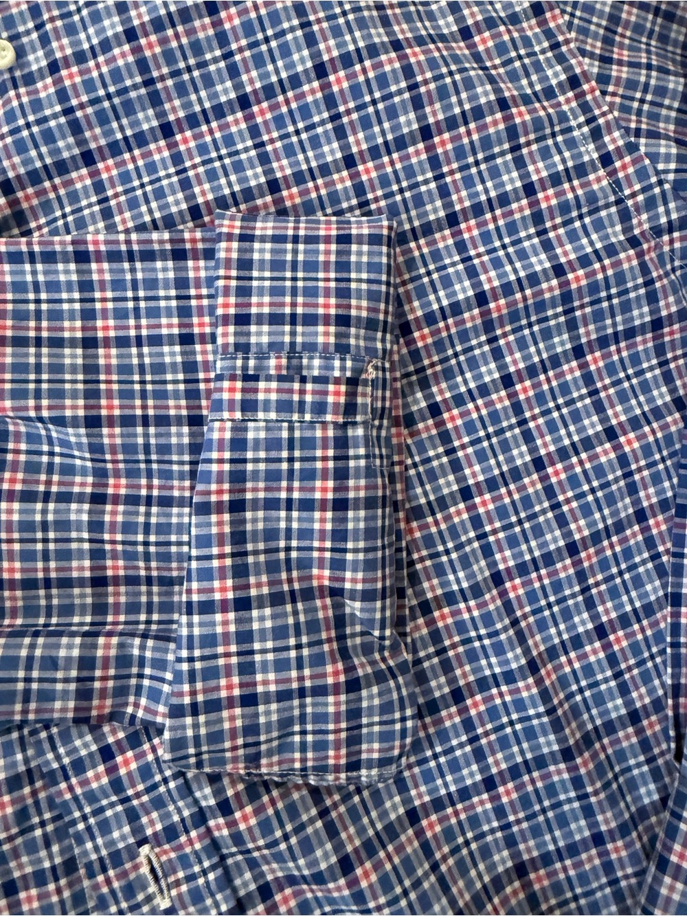 Ralph Lauren Blue and Pink Plaid Ruffle-Collar Button Shirt - Picture 4 of 4